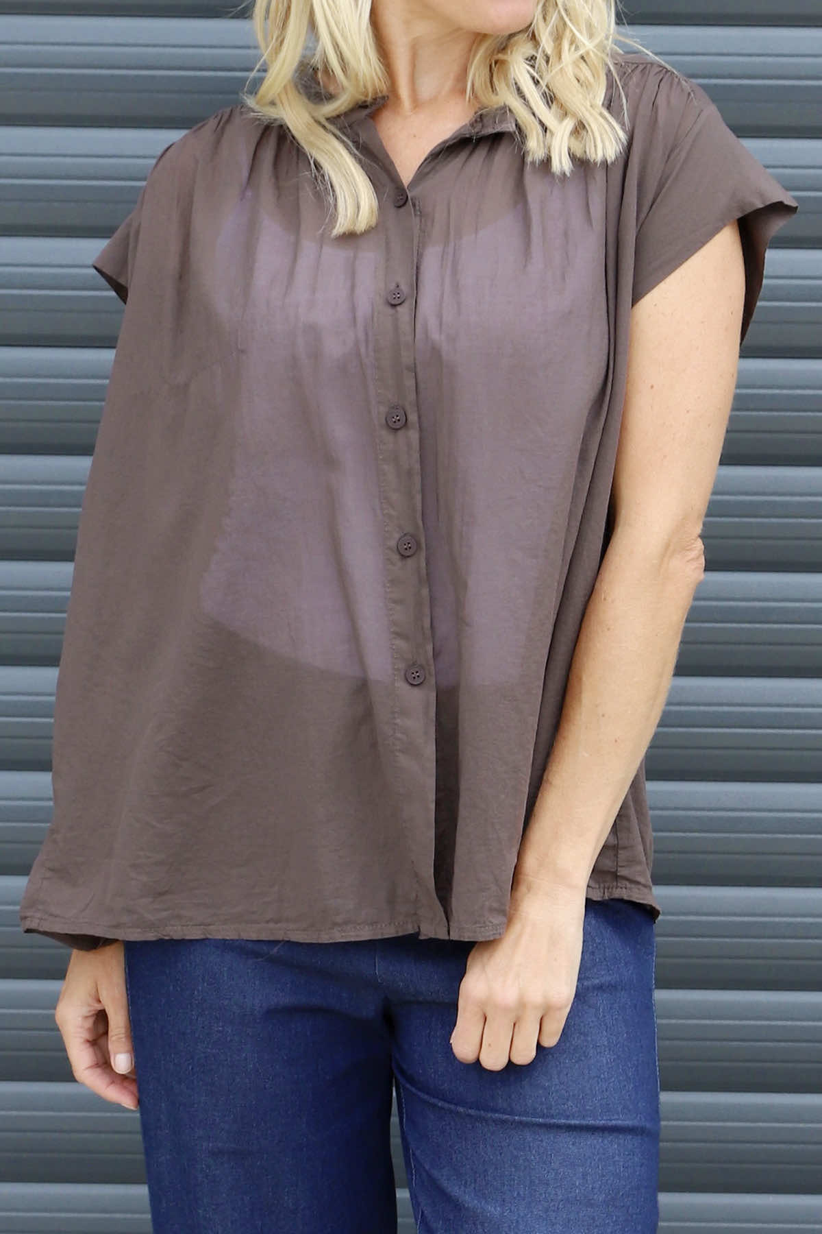 Irena Cotton Blouse Cocoa