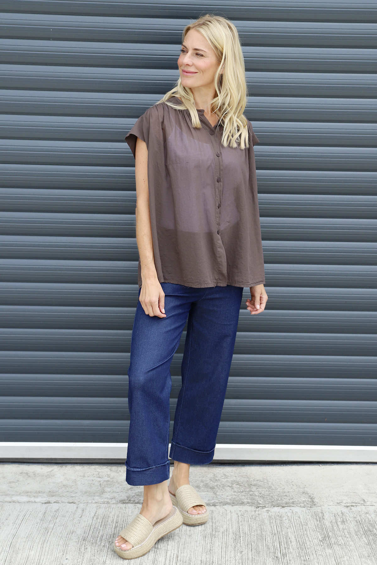 Irena Cotton Blouse Cocoa