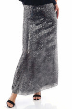 Hollis Sequin Skirt Silver Silver - Hollis Sequin Skirt Silver