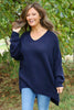 Josephine V-Neck Knitted Jumper Navy