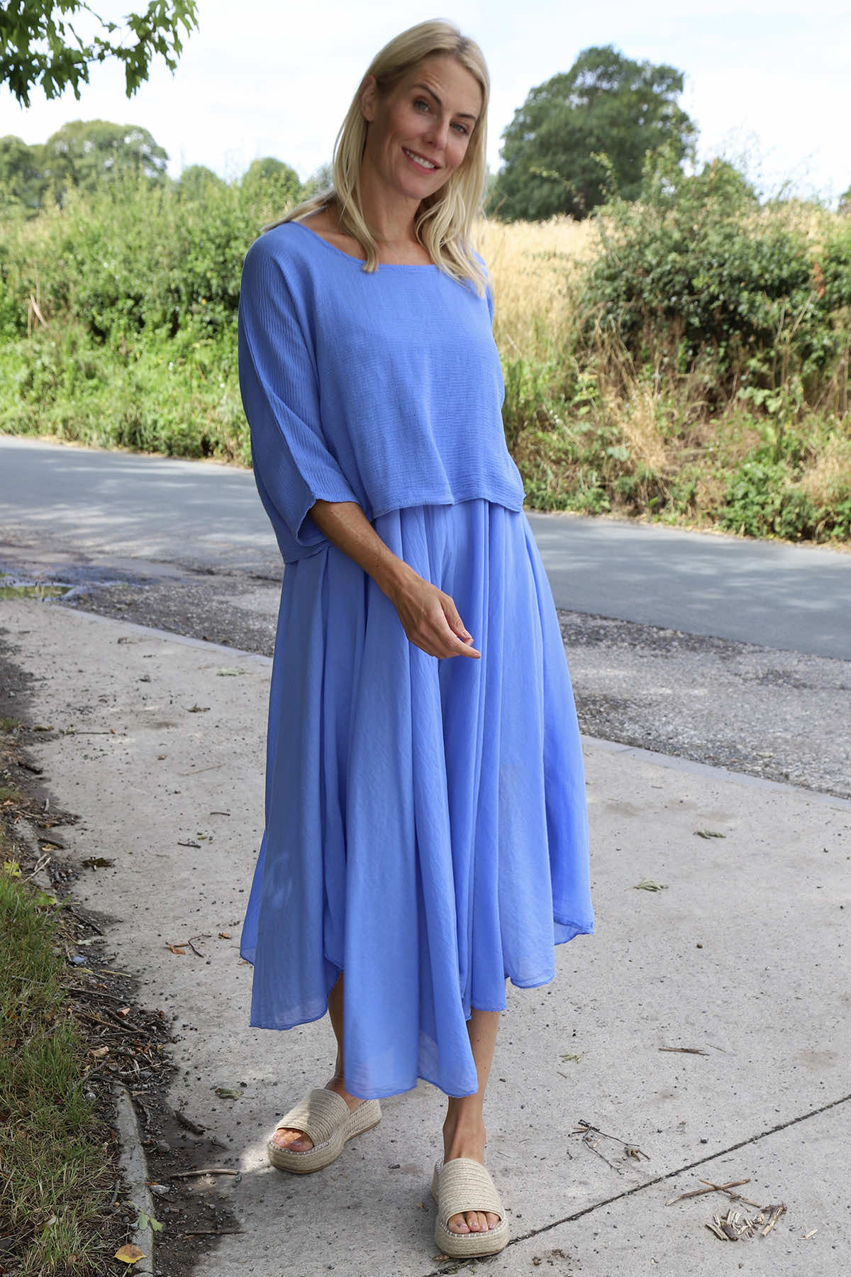 Danisha Cotton Dress Co-Ord Powder Blue