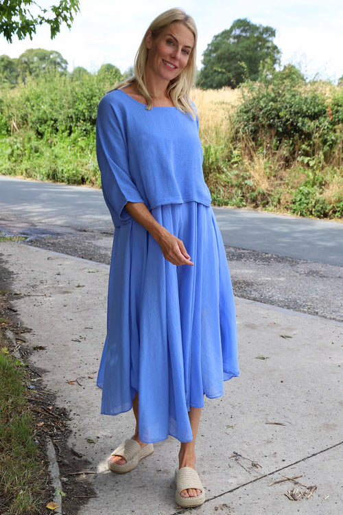 Danisha Cotton Dress Co-Ord Powder Blue - Image 1