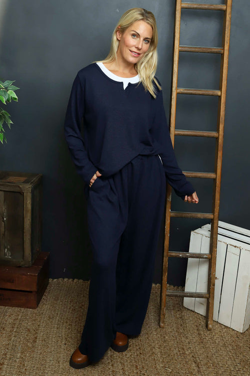 Rehema Wide Leg Trousers Navy