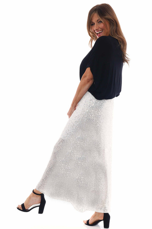 Hollis Sequin Skirt White - Image 3