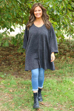 Beverley Oversize Knitted Top Charcoal Charcoal - Beverley Oversize Knitted Top Charcoal
