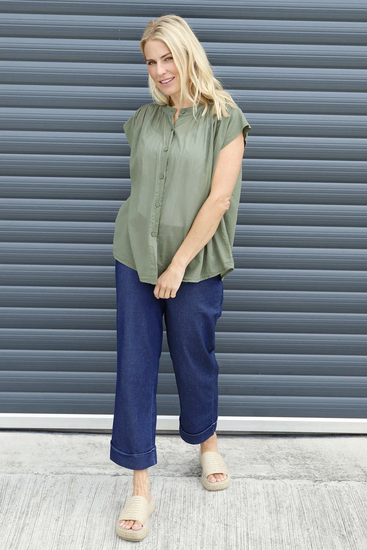 Irena Cotton Blouse Khaki