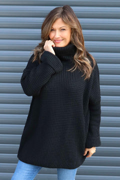 Romilly Polo Neck Knitted Jumper Black