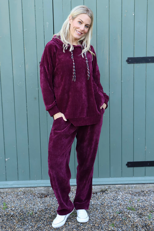 Alexandra Hooded Top Wine