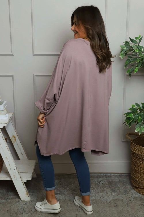 Mozelle Crochet Detail Cotton Top Mauve - Image 5