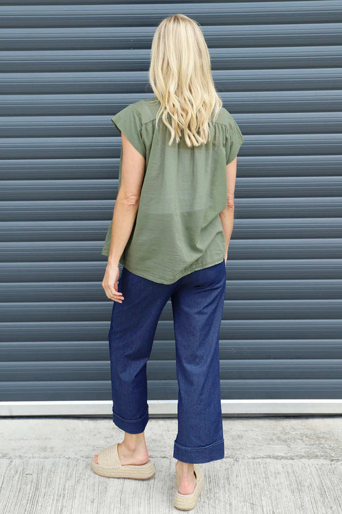 Irena Cotton Blouse Khaki - Image 4