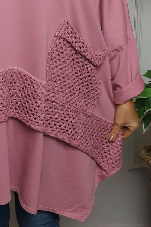 Mozelle Crochet Detail Cotton Top Grape - Image 3