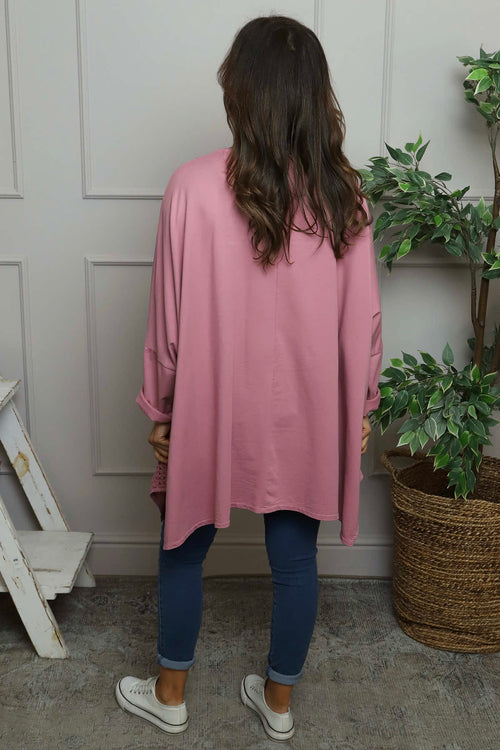 Mozelle Crochet Detail Cotton Top Grape - Image 4