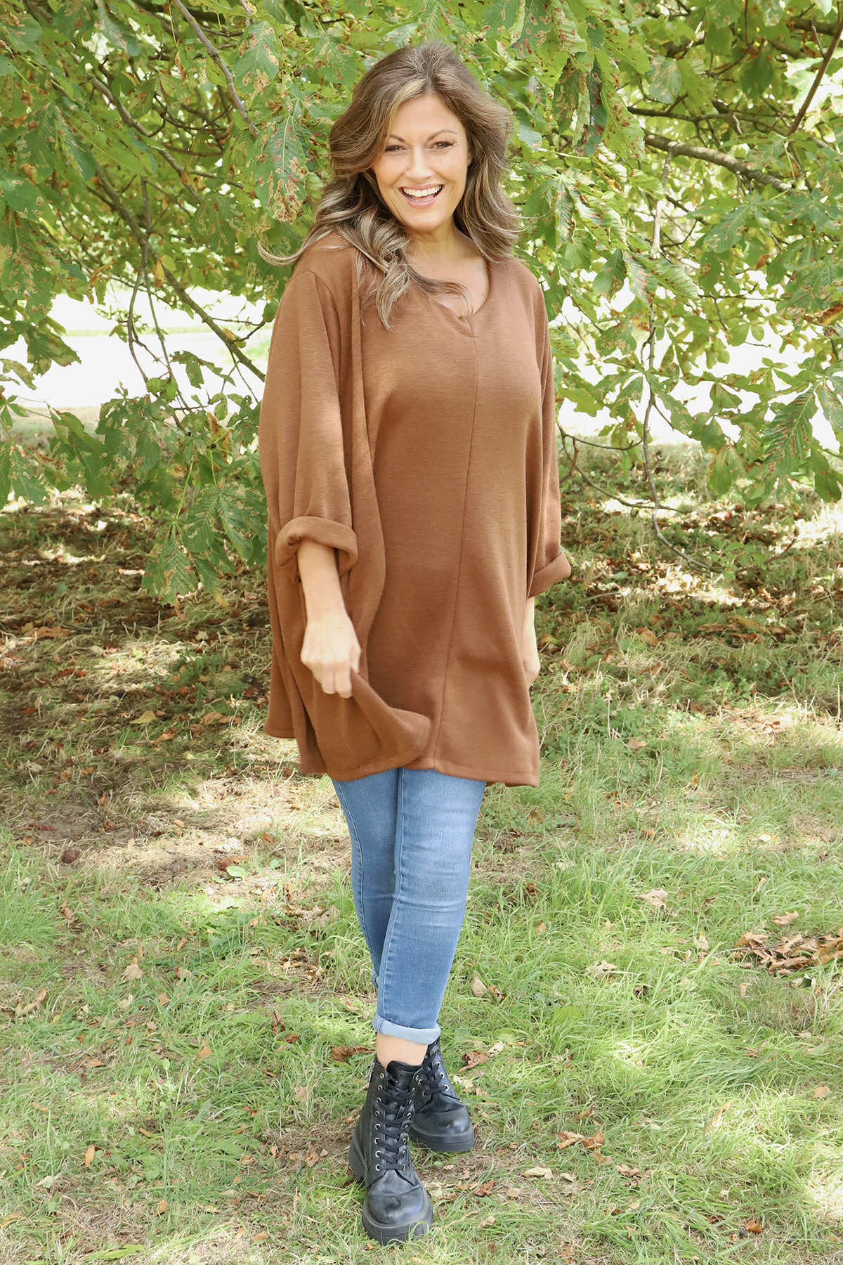 Beverley Oversize Knitted Top Camel