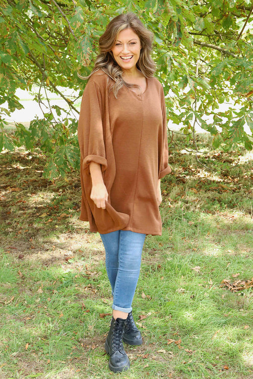 Beverley Oversize Knitted Top Camel - Image 3
