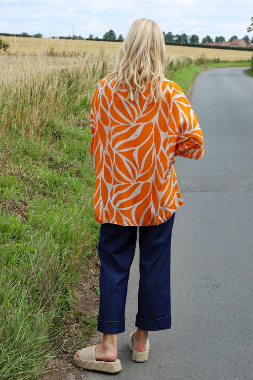 Morgan Print V-Neck Top Orange - Image 4