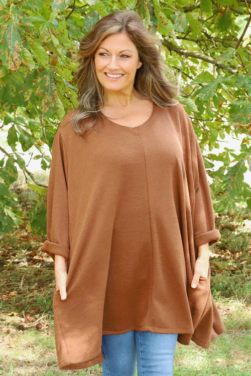 Beverley Oversize Knitted Top Camel