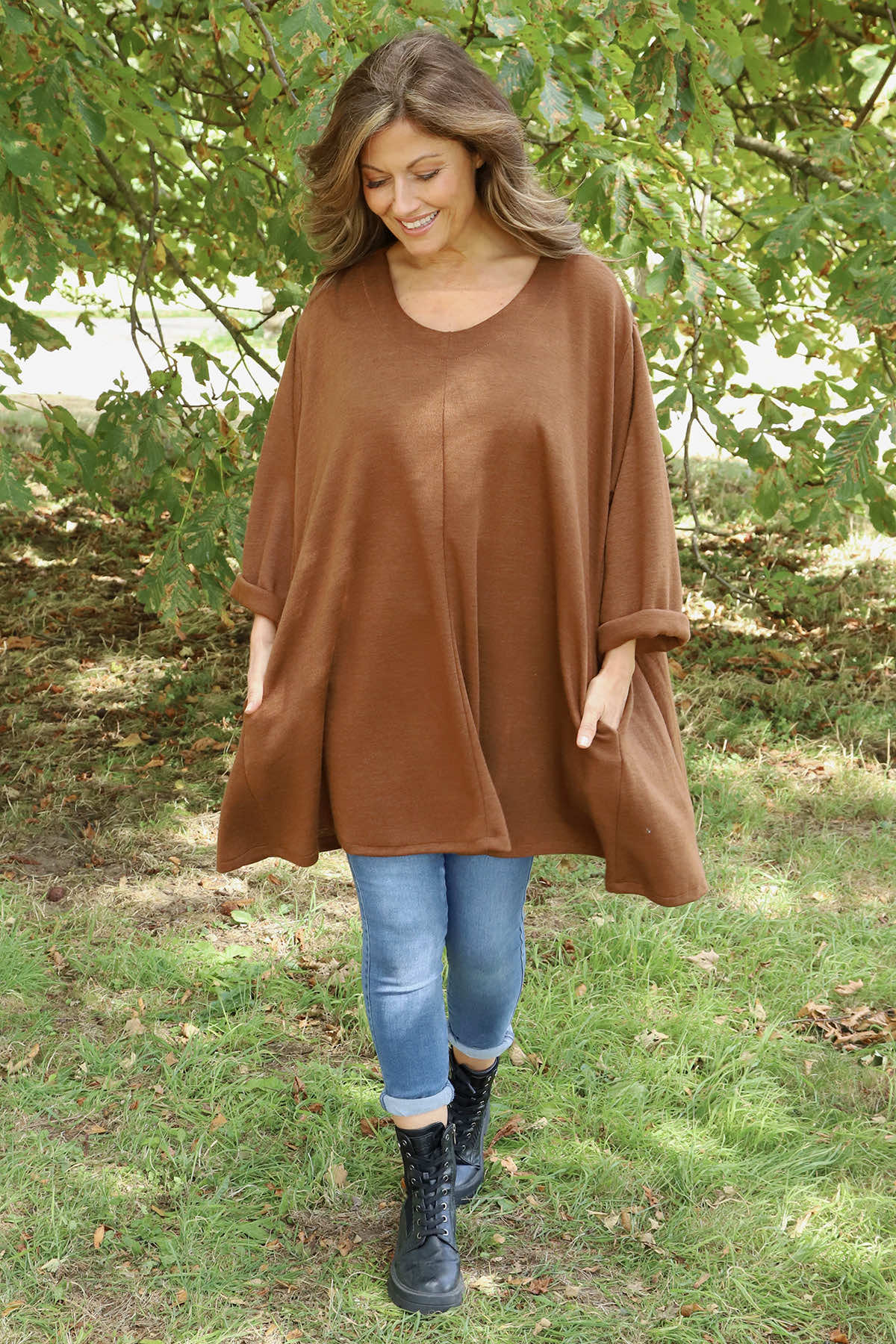 Beverley Oversize Knitted Top Camel