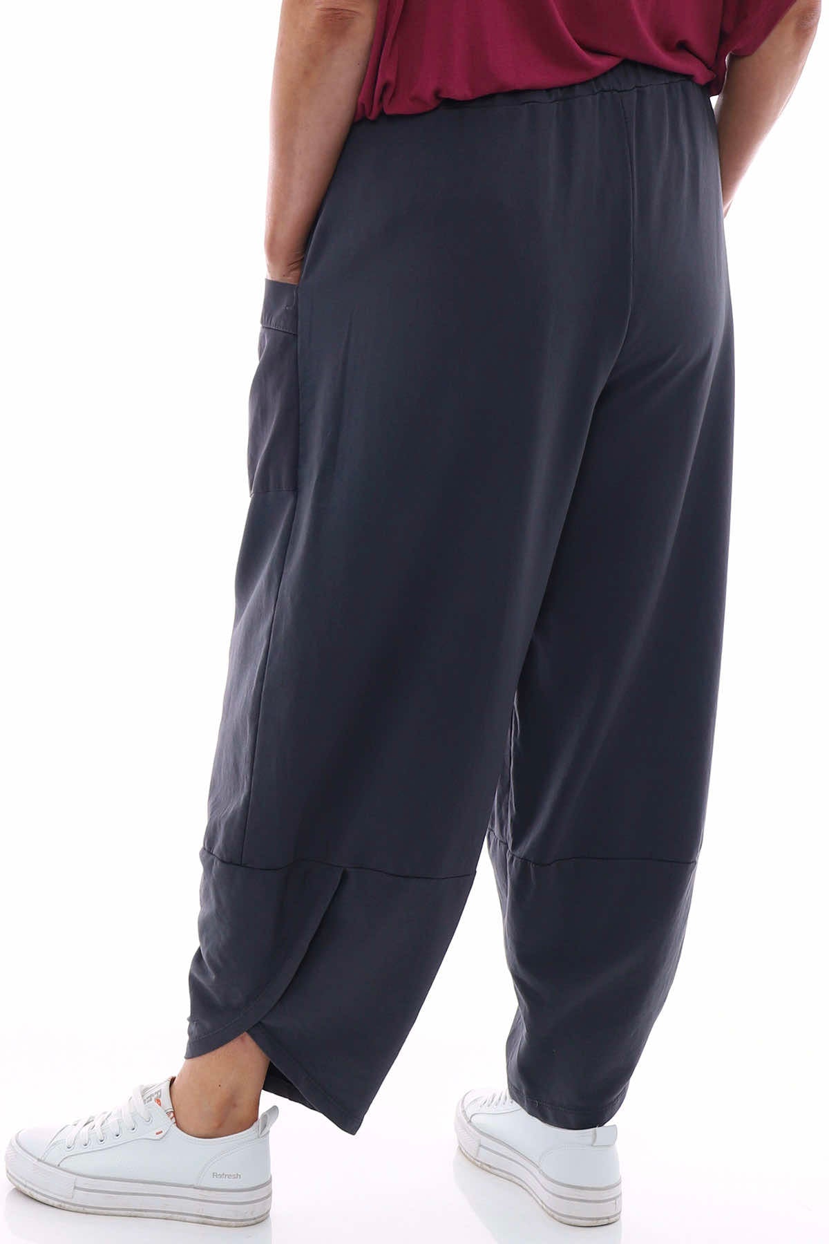 Blanca Pocket Cotton Trousers Charcoal