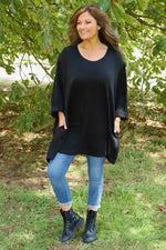 Beverley Oversize Knitted Top Black Black - Beverley Oversize Knitted Top Black