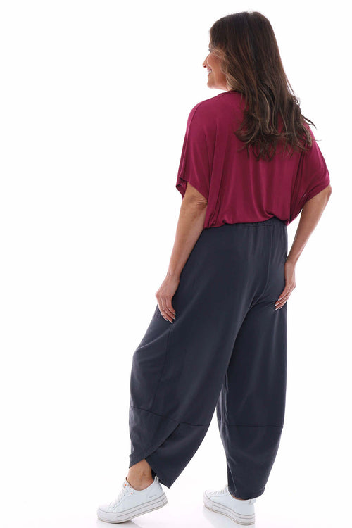 Blanca Pocket Cotton Trousers Charcoal - Image 5