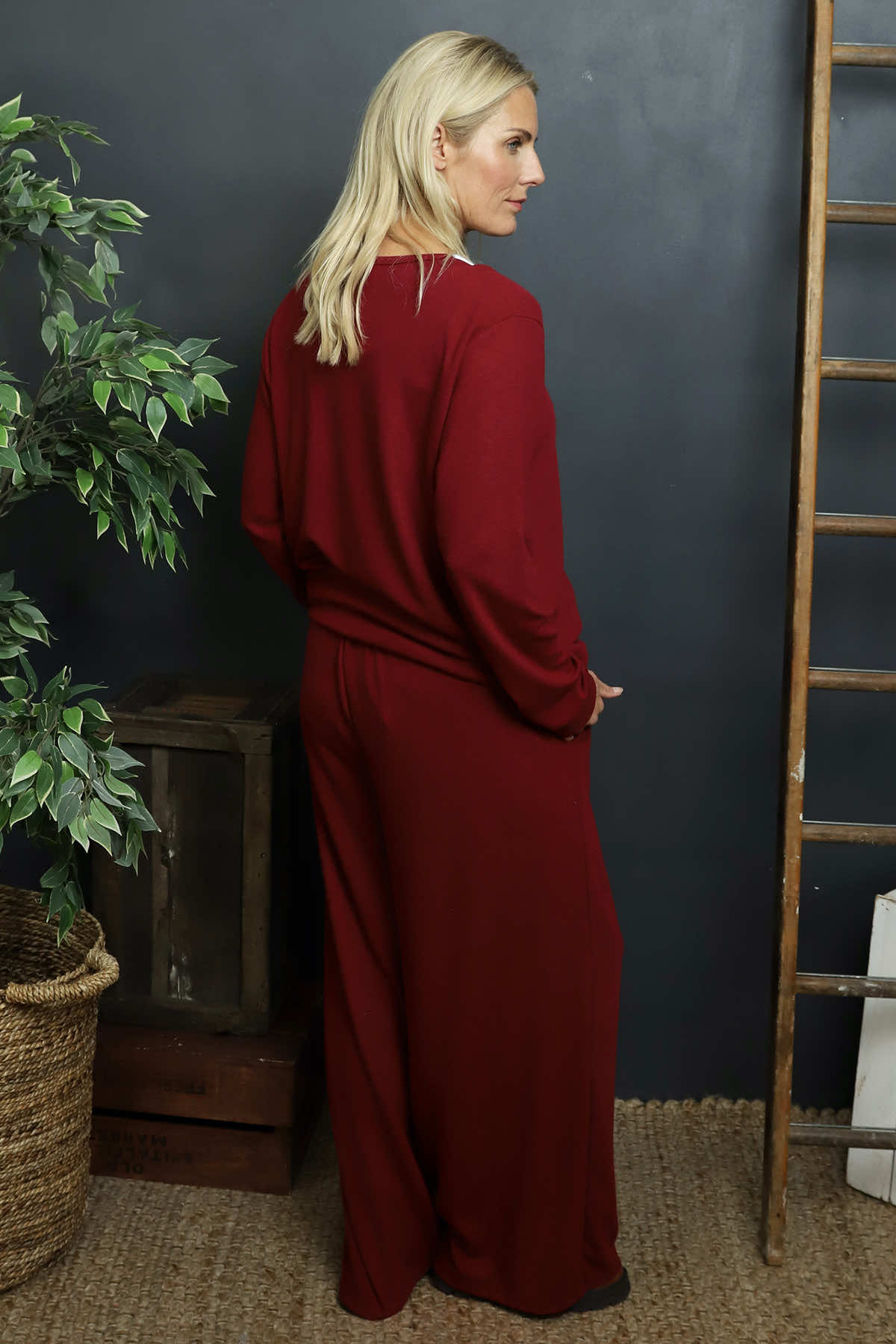 Rehema Wide Leg Trousers Wine