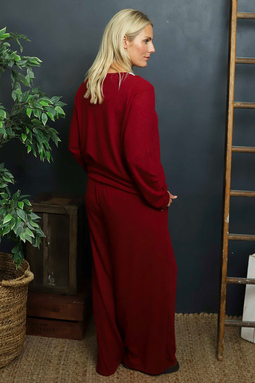 Rehema Wide Leg Trousers Wine - Image 4