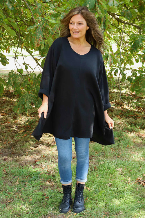 Beverley Oversize Knitted Top Black - Image 3