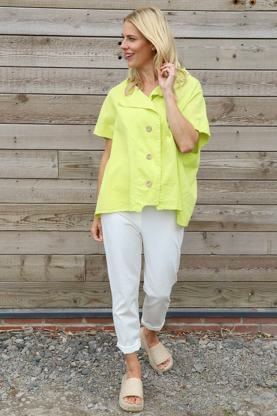 Sabella Linen Shirt Lime