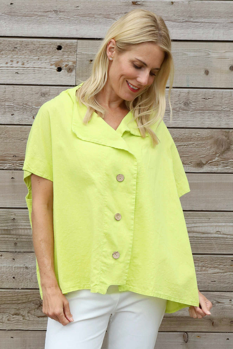 Sabella Linen Shirt Lime