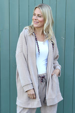 Hermione Zip Hooded Top Camel Camel - Hermione Zip Hooded Top Camel