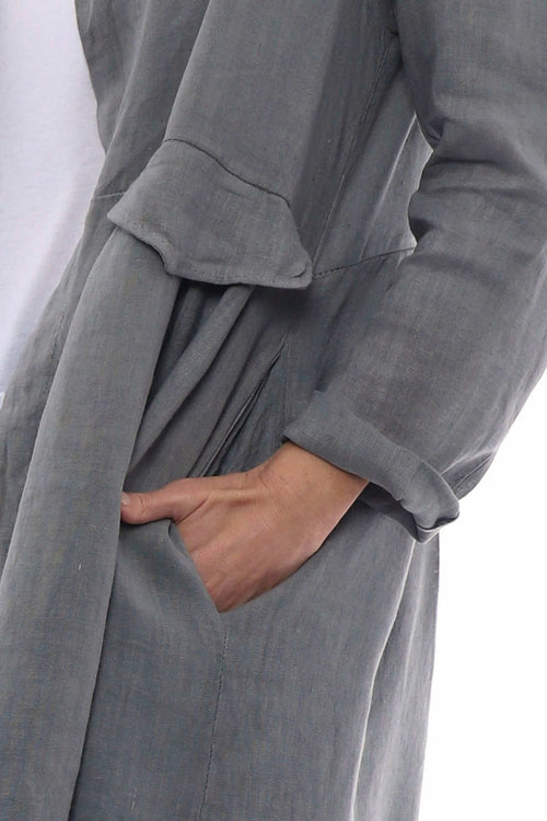 Kapri Linen Jacket Mid Grey - Image 4