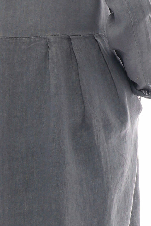 Kapri Linen Jacket Mid Grey - Image 5