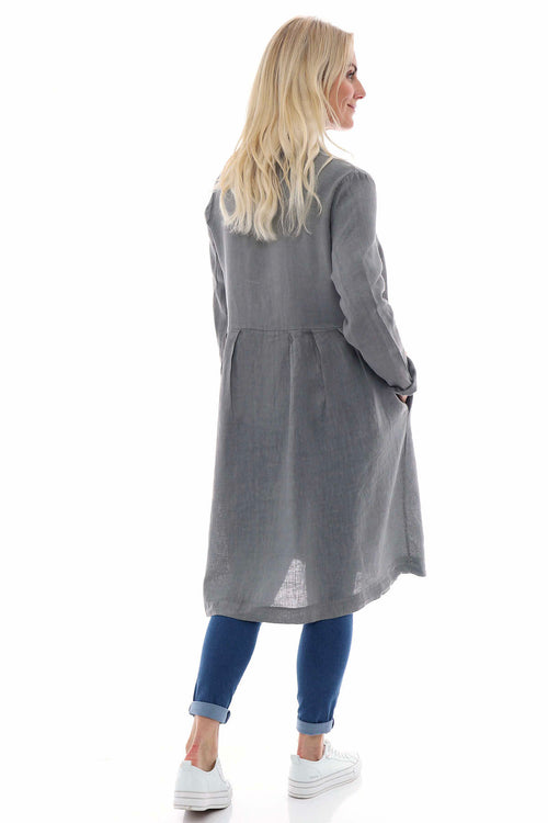 Kapri Linen Jacket Mid Grey - Image 6
