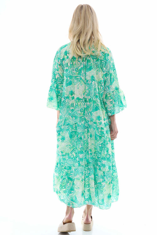 Great Ayton Broderie Anglaise Maxi Dress Green - Image 6