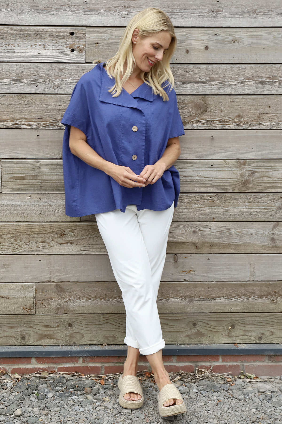Sabella Linen Shirt Royal Blue