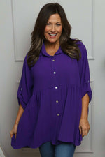 Jennifer Pleated Shirt Purple Purple - Jennifer Pleated Shirt Purple