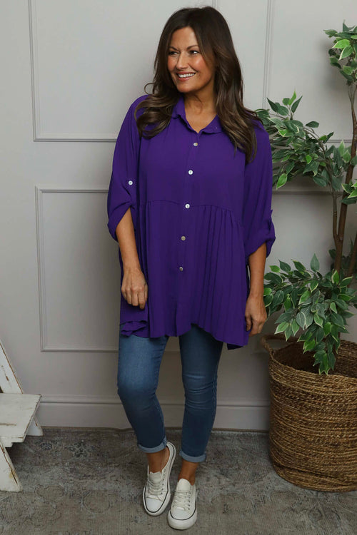 Jennifer Pleated Shirt Purple - Image 2