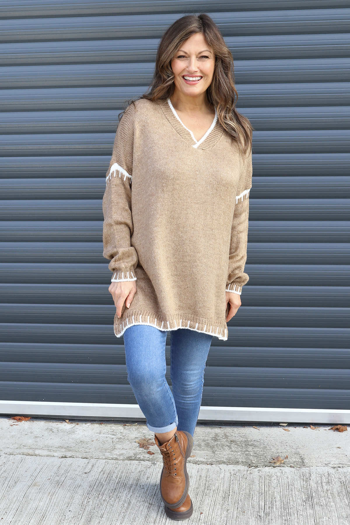 Emma Knitted Jumper Camel