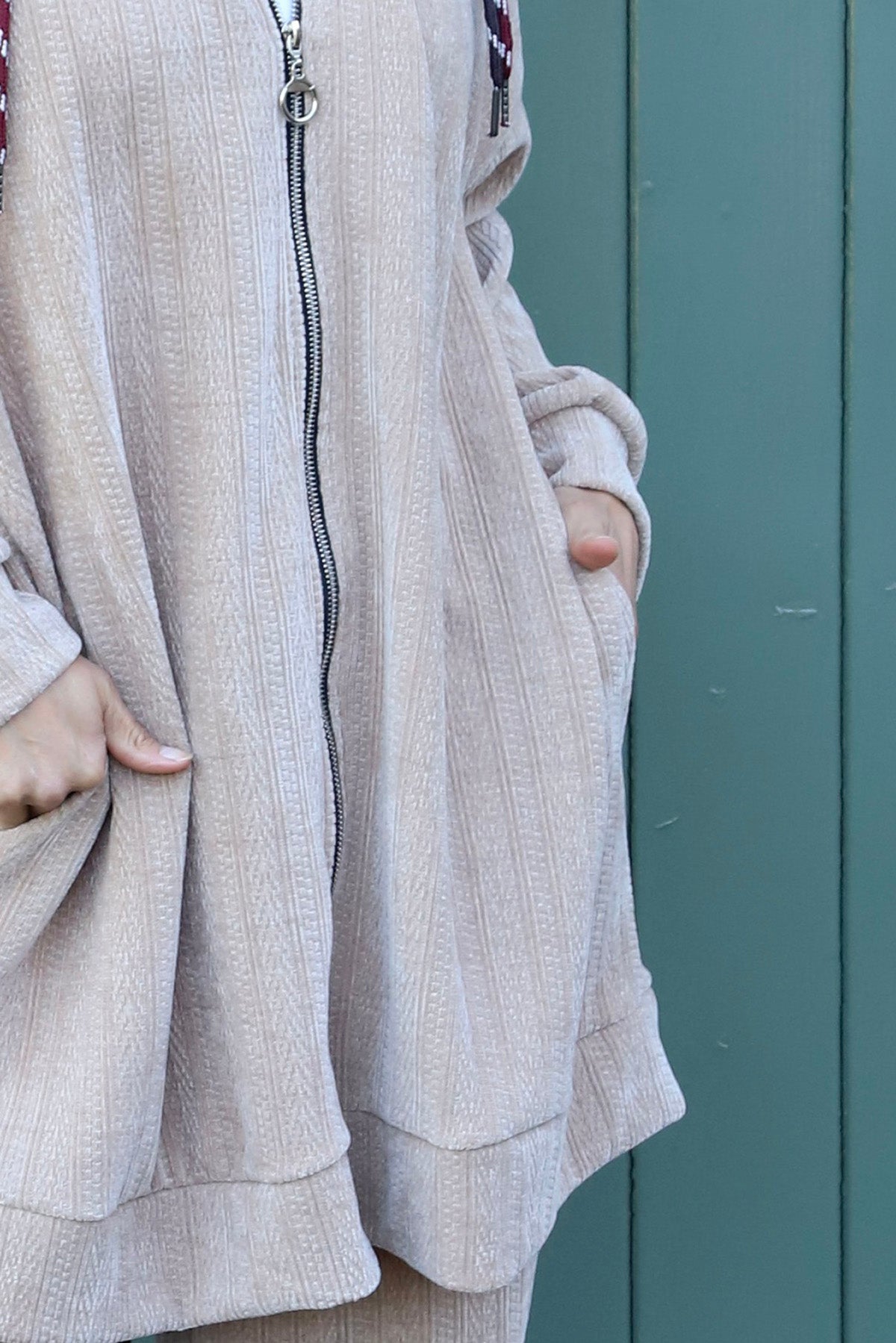 Hermione Zip Hooded Top Camel