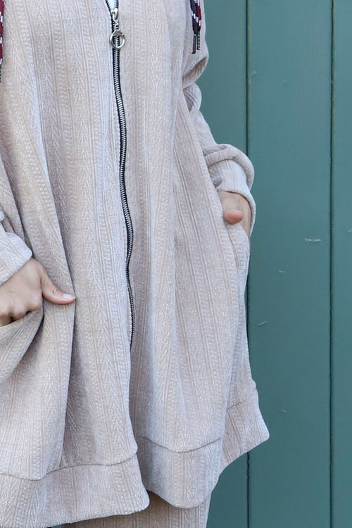 Hermione Zip Hooded Top Camel - Image 3