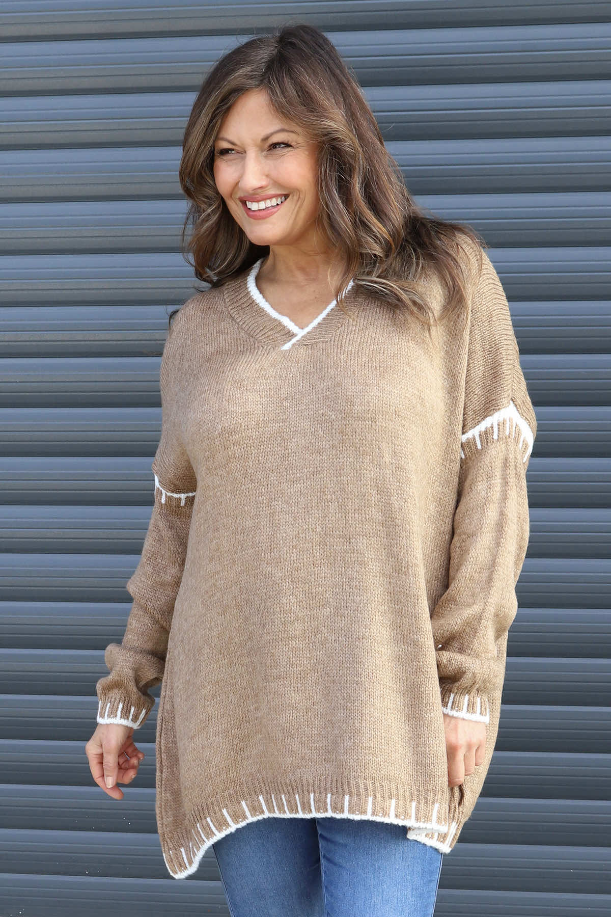 Emma Knitted Jumper Camel