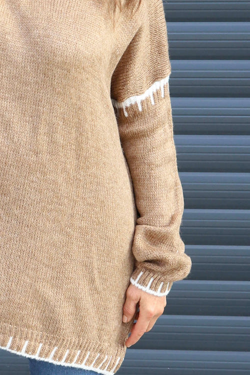 Emma Knitted Jumper Camel - Image 3