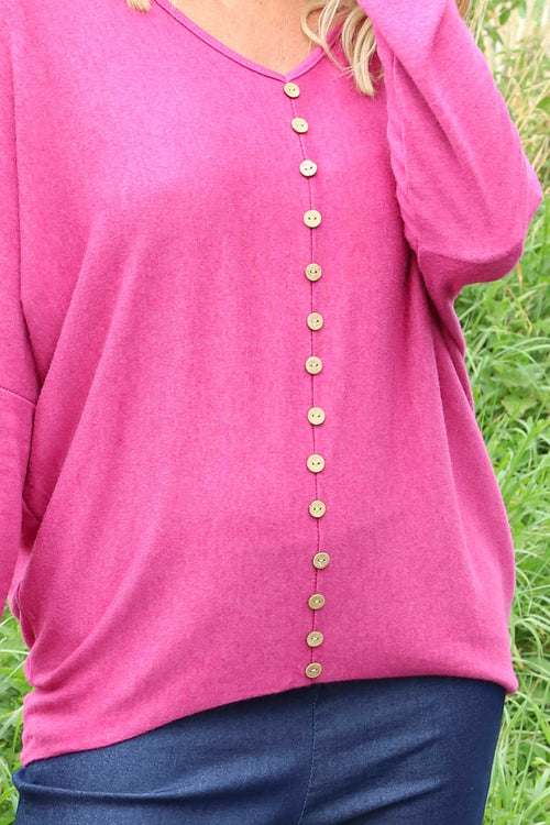 Blythe Button Detail Top Berry - Image 3