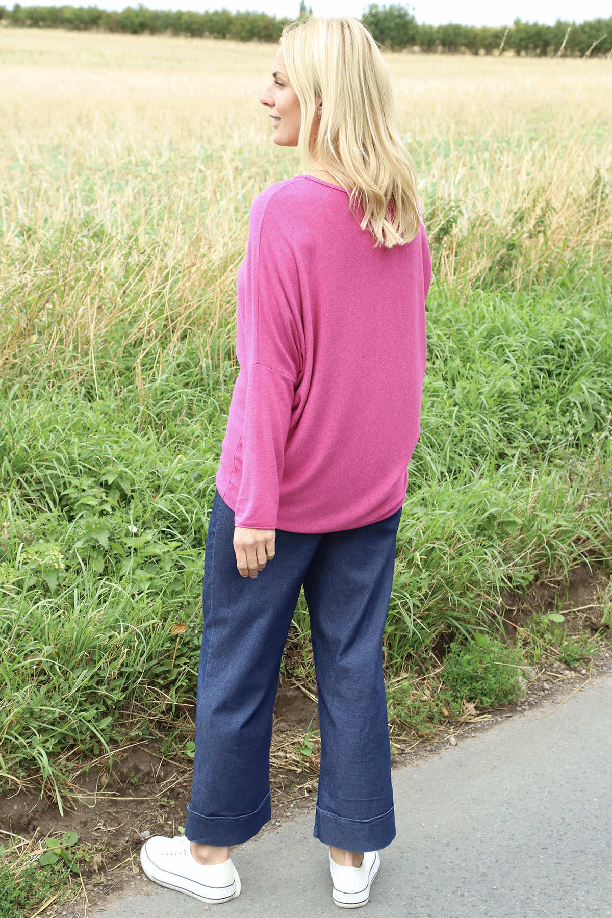 Blythe Button Detail Top Berry