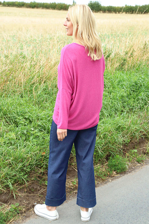 Blythe Button Detail Top Berry - Image 4