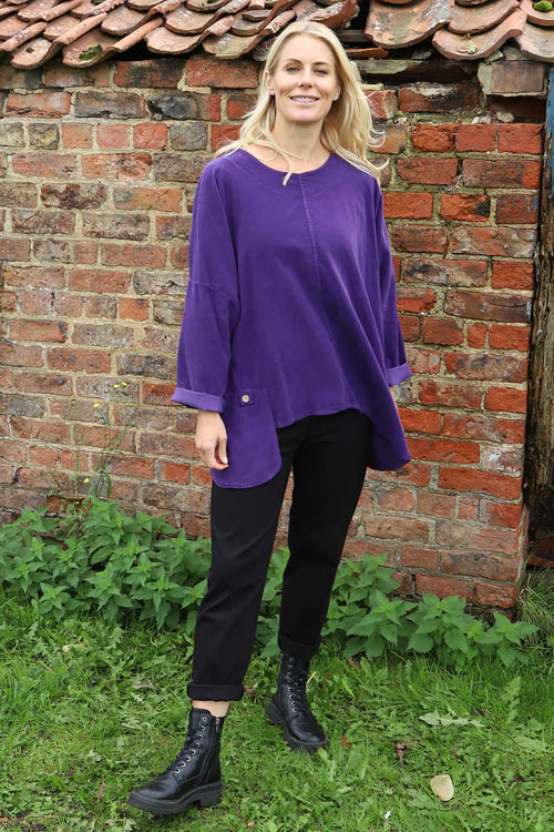 Daisy Needlecord Top Purple - Image 2