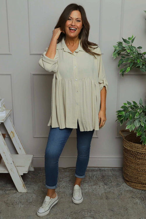 Jennifer Pleated Shirt Stone - Image 2