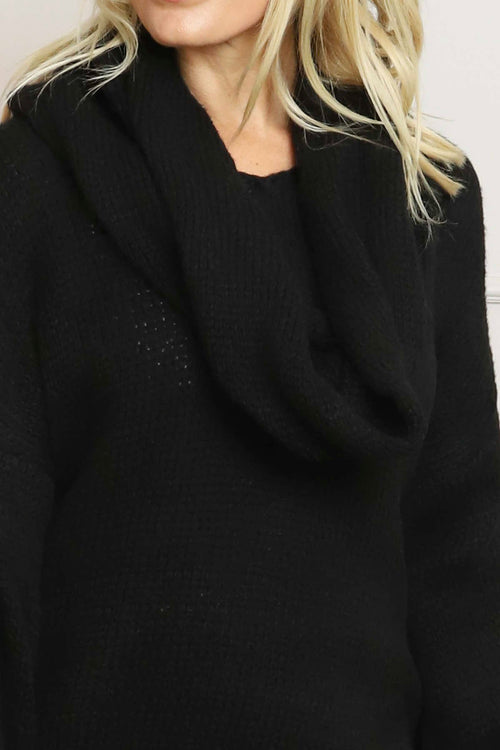 Baylin Scarf Knitted Jumper Black - Image 3