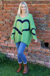 Roxanna Heart Knitted Jumper Green