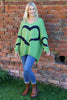 Roxanna Heart Knitted Jumper Green